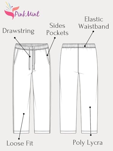 Image of Pinkmint Men's Poly Lycra Ribbed Relaxed Fit Stretchable & Comfortable Trouser | Flexible Elastic Waist with Drawstring Lower for Man | Men Tack Pant Casual Wear | Gym Joggers | Lounge