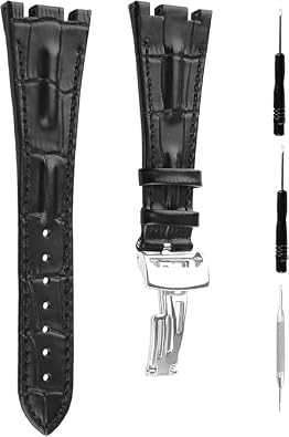 Leather 28MM Watch Band Compatible for Audemars Piguet AP Royal Oak Offshore 15703Mens style 15710 26170 26176 26237 26470 26703 Strap Replacement for men and women wirst watchband