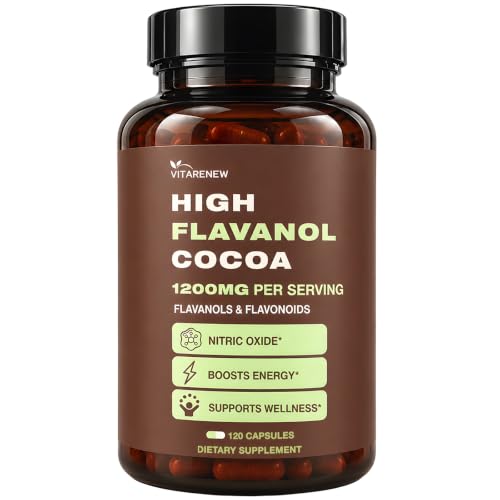 Cocoa Flavanols Capsules 1200mg - Heart & Brain Support Supplement