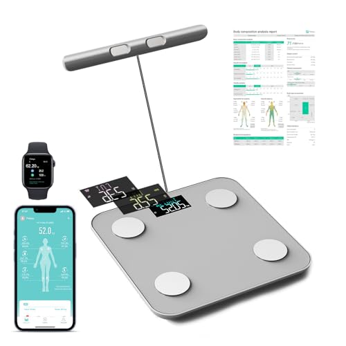 Báscula Persona Balance Conectada Impedancia Con 8 Electrodos Alta Precisión, 29 Datos Corporal Medición BIA de Doble Frecuencia Con APP para Andriod e iOS, Max. 180 kg/400 lb/28