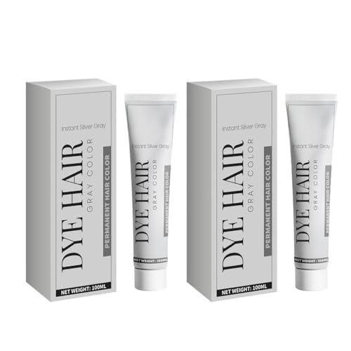 白髪染め - 自然な色持ち、塗布とすすぎが簡単、栄養豊富な処方でツヤのある滑らかな髪に、プロ仕様の仕上がり(2PCS)