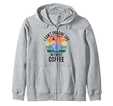 Retro Cute Flamingo No puedo imaginar la vida sin café Sudadera con Capucha