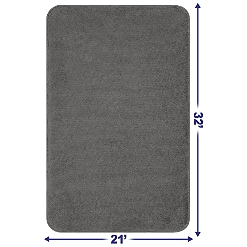 image for American Soft Linen 21x32 Fluffy Foamed Slip Reducer Bath Rug, Machine