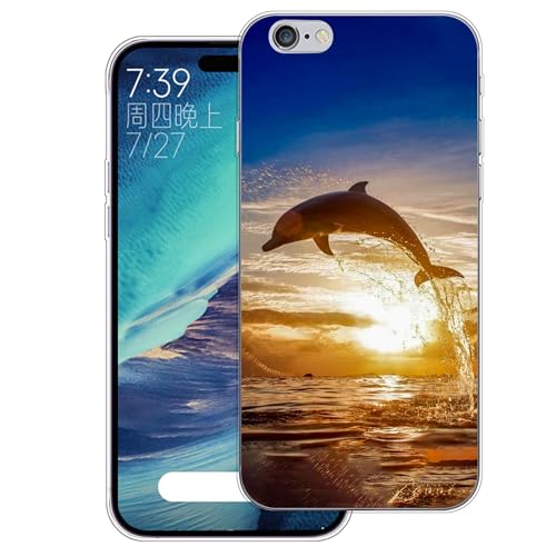 WUACYEAMING Carcasa para Móvil Compatible con iPhone 6 / 6S Funda Ultrafina Delgado Cover Transparente Suave TPU Silicona Antigolpes Anti-arañazos Bumper Caso para Case-(Delfines) WUACYEAMING Carcasa para Móvil Compatible con iPhone 6 / 6S Funda Ultrafina Delgado Cover Transparente Suave TPU Silicona Antigolpes Anti-arañazos Bumper Caso para Case-(Delfines)