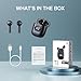 MOMOHO Wireless Earbuds with LED Power Display for Small Ears, 50H Play Time, Waterproof Earbuds Wireless Bluetooth with Mic (Black)