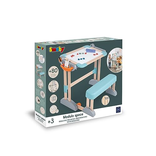 Smoby Bureau Modulo Space Transformable en Tableau Double Face 80 Accessoires Inclus Dès 420304 - vue 6