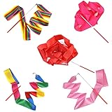 vegcoo 5 nastri da danza, 2 metri, colorati per ginnastica, ritmica, danza ritmica, per bambini, ginnastica ritmica, artistica, danza