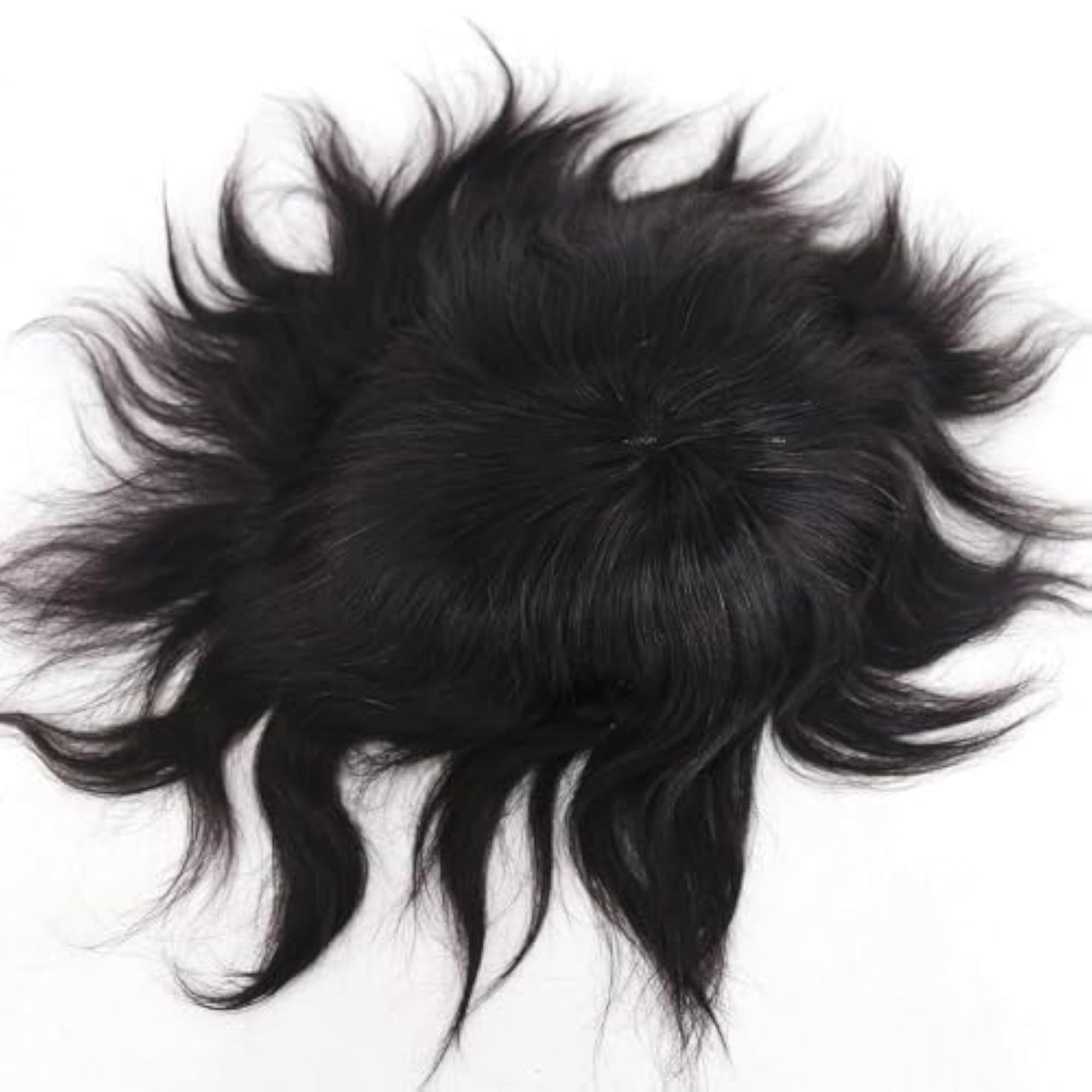 Natural Black Human Hair Toupee for Men, Versatile Styles