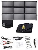 KYNG Power Foldable Solar Panel Charger Portable 60w Charger Solar Generator Panel Power Station Use with any Brand 18V Charging 5V USB 12V car charging/Camping, Emergency, Laptop, iPhone, Tablet, etc