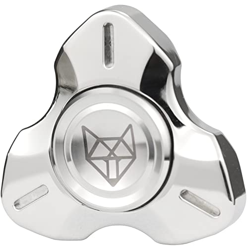Image of FREELOVE Premium Metal Fidget Spinner for Adults, Stainless Steel Heavy Silent Spinner with Precision Bearing, Small Office Desk Toy & EDC for Stress Relief Focus ADHD, Pro Silver
