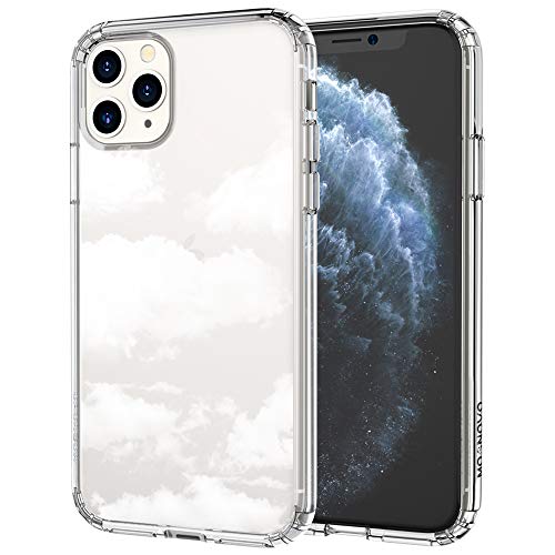 MOSNOVO Compatible for iPhone 11 Pro Case, Clear White Cloud Pattern Print Design Girl Women Men with Transparent TPU Bumper Protective Hard Back Case Cover for iPhone 11 Pro