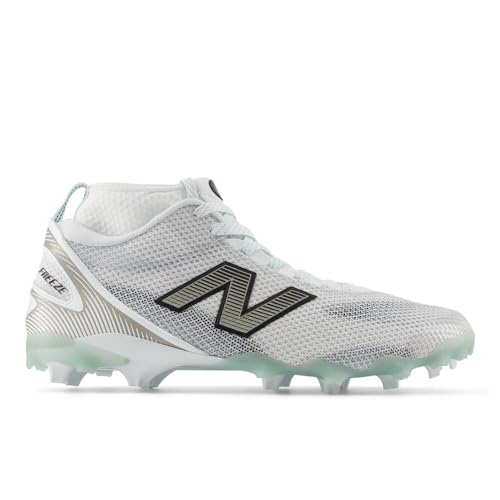 New Balance Men's FreezeLX V5 Lacrosse Shoe, White/Black, 8 M