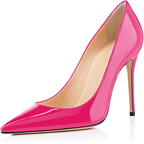 Eldof Women Pointy Toe Pumps, Classy Elegant Heels, 4 inch High Heel Pumps for Office Party Wedding Event