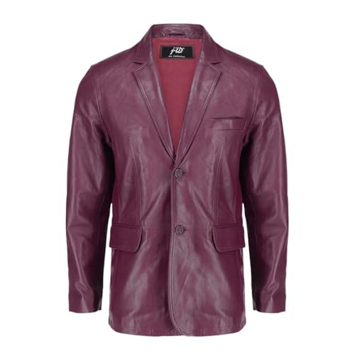 Image of Jild Lambskin Leather Jacket Men Casual Coat - Notched Collar Classic Bond's Style Ultimate Leather Blazer for Men