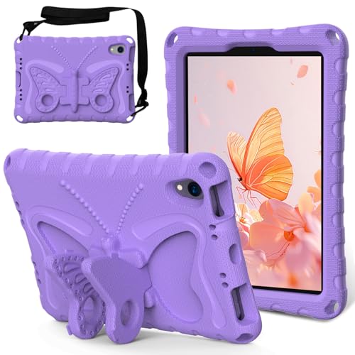 Coque iPad Mini 7 2024 antichoc en mousse EVA violette avec support