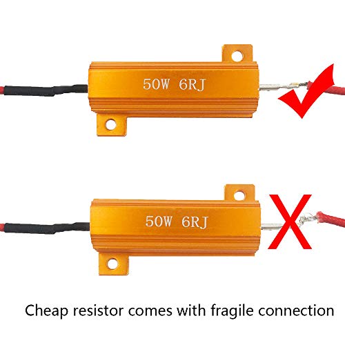 JABINCO 4Pcs 6-ohm Load resistors - Fix LED Bulb Fast Hyper Flash Turn Signal Blink Error Code (Resistors get Very hot During Working)