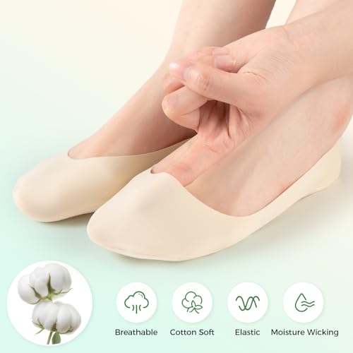 Image of Heatuff 7 Pairs No Show Socks Womens Cushioned Non Slip Low Cut Invisible Liner Footies Socks for Flats Loafers