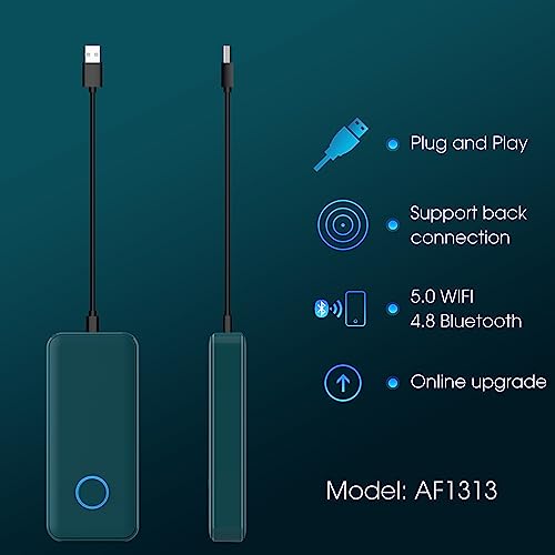 2023 adaptador sem fio CarPlay e adaptador sem fio Android Auto 2 em 1, converter com fio e AA CarPl