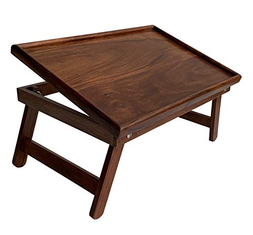 NSH Sheesham Wood Foldable Bed Table with 5 Step Height Adjustable Laptop Desk Portable Multipurpose Wooden Table for Breakfast Reading Eating Study - (Honey Finish) (B08RBQZBFZ) Amazon Price History, Amazon Price Tracker