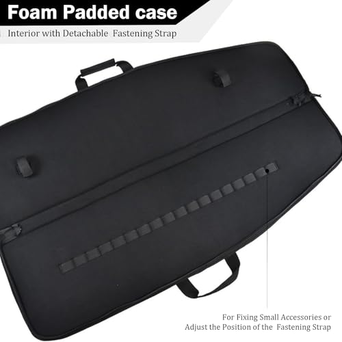 AUMTISC Soft Gun Rifle Case Padded, Ar15 Tactical Shotgun Bag, Carrying Range Gun Bags Cases for Scoped Rifles Hunting Shooting, Black 36 - Thumbnail 3