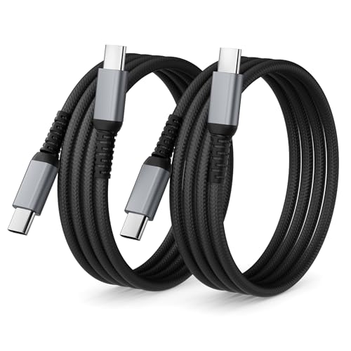 USB C Charger Cable 2Pack 1M USB C to USB C Cable 60W Fast Charging Braided Phone Charger Cable for iPhone 17 16 15 Pro Max Plus iPad Pro/Air Samsung S25 S24 S23 and More