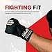 Hawk Padded Inner Gloves Training Gel Hand Wraps for Boxing Quick Wraps Men & Women Kickboxing Muay Thai MMA Bandages Fist Knuckle Wrist Protector Handwraps (Pair) (Black, S/M)