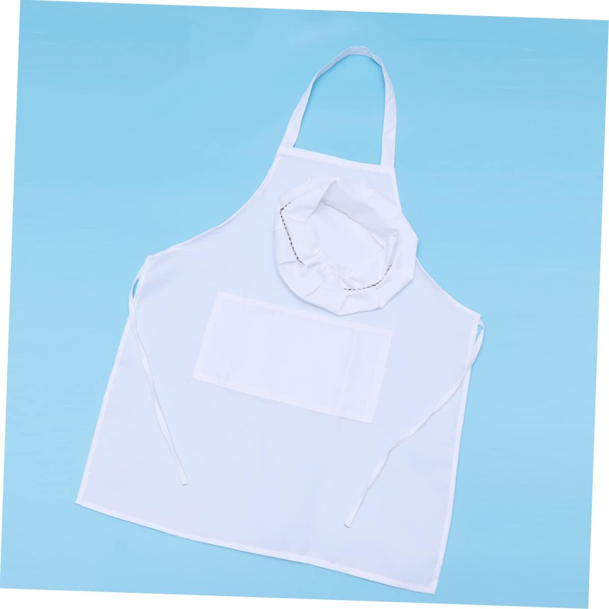 MAGICLULU Kitchen Apron and Chef Hat Sleeveless Chef Apron with Pocket Adult Waiter Working Clothes for Cooking