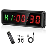 Reloj de gimnasio: dimensión del reloj: 11.41 pulgadas de ancho x 3.93 pulgadas de alto x 1.57 pulgadas, el paquete incluye: 1 adaptador de corriente; soportes y tornillos; 1 mando a distancia; temporizador; 1 manual de usuario (idioma español no garantizado).