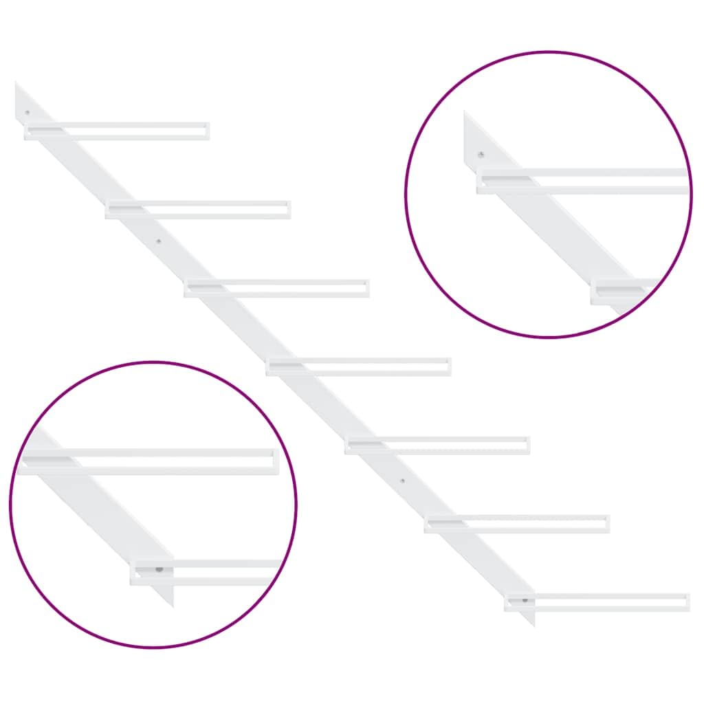 Wand-Weinregale Weiß Metall für 7 Flaschen 2 Stück, Flaschenregal für Küche, Bar, Speisekammer, modernes Getränkeregal zur Aufbewahrung und Lagerung von Weinflaschen