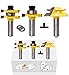 Valiant Tongue and Groove Router Bit Tool Set ½'' Shank With 45° Lock Miter Bit ½'' Shank - Solid Steel, Anti Kickback Design, Easy Operation - For Doors, Tables, Shelves, Walls, DIY Woodwork & More