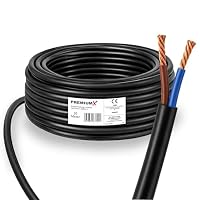 PremiumX Schlauchleitung H05VV-F 2x0,5 mm² - Flexible PVC Anschlussleitung für Elektroanschlüsse im Innenbereich - 20 Meter – Ansicht 1