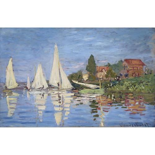 Toile Monet Régates à Argenteuil de qualité musée aux encres d'archives durables