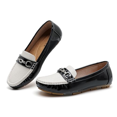 Image of Women's Business Loafers Work Casual Flats Shoes Lightweight Penny PU Leather Slip On Walking Shoes