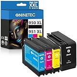 950 951 XL Lot de 4 cartouches d'encre de rechange compatibles HP 950 951 XL Noir et couleur Pour HP 951 Cyan 951 Magenta 951 Jaune HP 950 951 Jaune HP 950 951