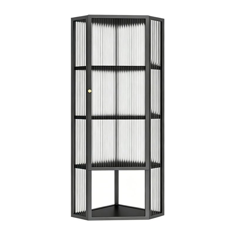 Organizer angolare in acciaio inox con ante – Soluzione salvaspazio (nero, 35,1 x 35,1 x 89,9 cm) per cucina, bagno, soggiorno e altro ancora, design elegante, funzionale e durevole
