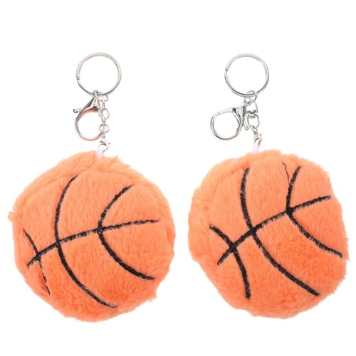 Ipetboom 2 Piezas Colgante De Baloncesto Llavero Bola Baloncesto De Peluche Llavero Deportivo Encanto Del Bolso Del Bolso Almohada De Peluche De Baloncesto Pan Dulce Orange Aleación De Zinc