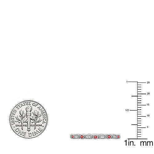 Dazzlingrock Collection 14K Solid Gold Round & Baguette Ruby & White Diamond Womens Anniversary Wedding Eternity Stackable Ring3