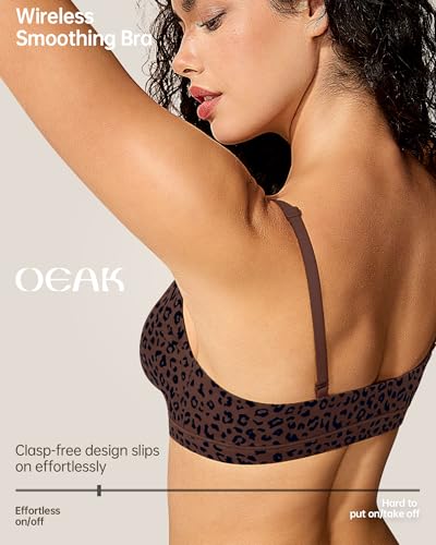 Image of OEAK Women Triangle Unlined Bra Wireless Pull On Plunge Bras