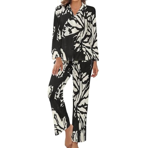 Pyjama femme grande taille : ensemble de détente d'été avec pantalon et chemise boutonnée