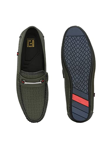 Image of FOOTLOOSE Stylish Grey Comfort Loafers for Men's