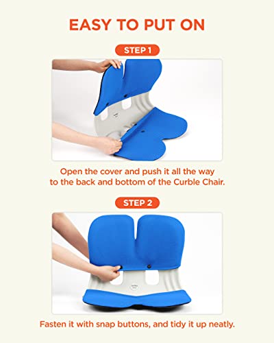 Curble Cover [Adult] Detachable Cover For Adult Chair, Ergonomic Chair Back Support And Lumbar Support (Blue) #TOP4