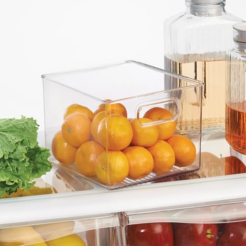 iDesign Fridge Organiser, Stackable Storage Container with Handles, Large & Deep BPA-free Clear Drawer Organizer for Kitchen, Fridge and Refrigerator, Practical Organization, 20.3x20.3x15.2cm - Image 3