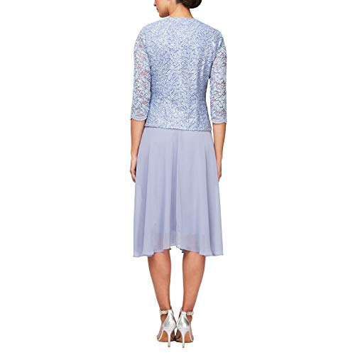 Image of Alex Evenings Women's Tea Length Jacket Dress, Perfect for Weddings, Formal Events (Petite and Regular Sizes)