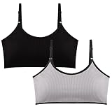 Aivtalk Preteen Bras Teens Girls Training Sports Bras Wireless Lightly Padded Vest Bra Crop Cami Bra
