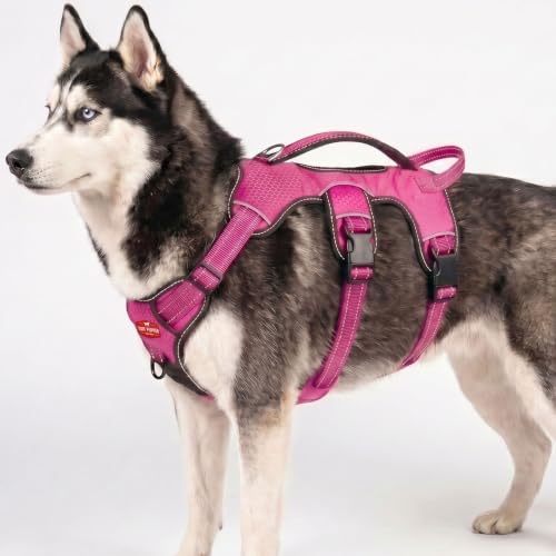 Image of Tuff Pupper Escape Proof No Escape Dog Harness | 5 Point Adjustable Fit Harness for Dogs | Padded Dog Harnesses | Handle Dog Lift Harnesses