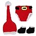 Vestiti di Natale per bambini, Vestiti di Natale all'uncinetto Morbido cotone Natale Babbo Natale Vestito rosso Costume Maglia all'uncinetto per neonato per servizio fotografico Neonato