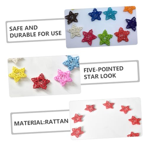 Étoiles en rotin rouges 6 cm ornement suspendu maison et Noël
