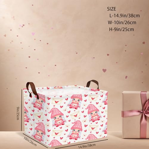 Image of Cute Heart Valentine's Day Basket Gifts Empty Storage Basket for Kid and Baby Room Decor (Elf Envelope Love)