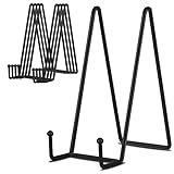 Decolore 8 Inch 5 Pack Black Metal Display Stands Plate Stand Plate Holder Display Stands for Picture, Decorative Plate, Book, Photo Easel, Artistic Work