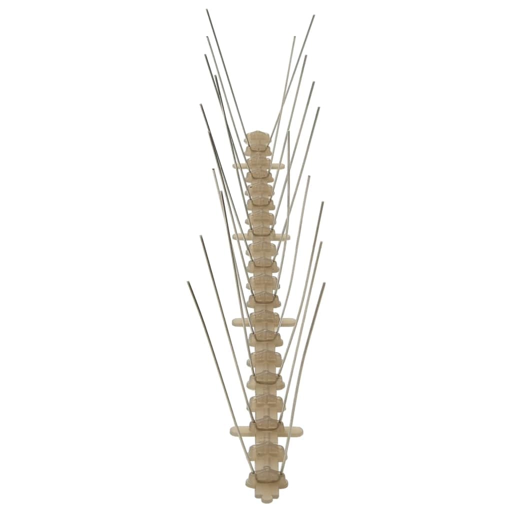Set di 20 punte repellenti per piccioni, lunghezza 10 m, in acciaio inox e plastica, 2 file, per giardino e casa